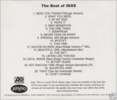 The best of inxs cd