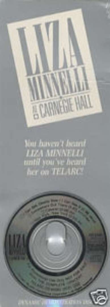LIZA MINNELLI CD3 AT CARNEGIE HALL PROMO STAND & LETTER