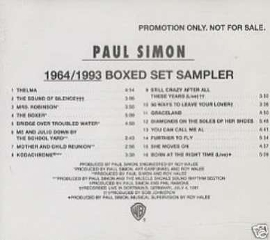 PAUL SIMON GARFUNKEL CD '64-'93 BOX SET SAMPLER PROMO M