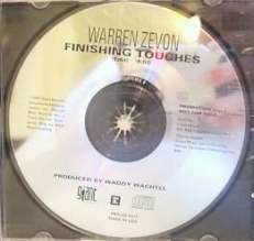WARREN ZEVON CD SINGLE FINISHING TOUCHES PROMO ONLY '91
