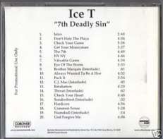 ICE-T CD SEVENTH DEADLY SIN ADVANCE EPMD JAY-Z ONYX NM
