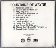 RARE FOUNTAINS OF WAYNE CD S/T 1996 ADVANCE WHITE PROMO