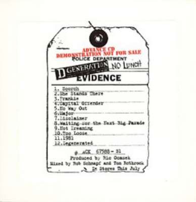 D GENERATION CD NO LUNCH ADVANCE PROMO W/ ALT COVER