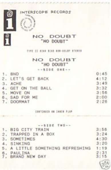 RARE NO DOUBT CASS NO DOUBT WHITE CARD ADVANCE PROMO
