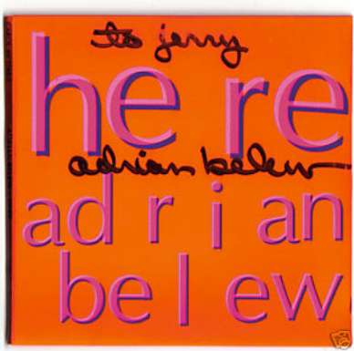 ADRIAN BELEW CD HERE SIGNED AUTOGRAPHED ADVANCE PROMO