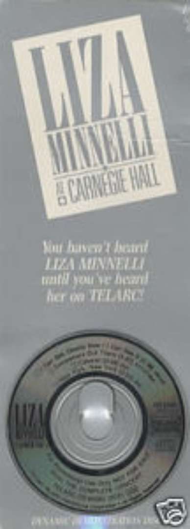 LIZA MINNELLI CD3 AT CARNEGIE HALL PROMO STAND &amp; LETTER