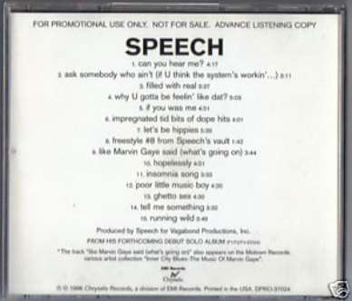 SPEECH CD S/T ADVANCE WHITE PROMO ARRESTED DEVELOPMENT