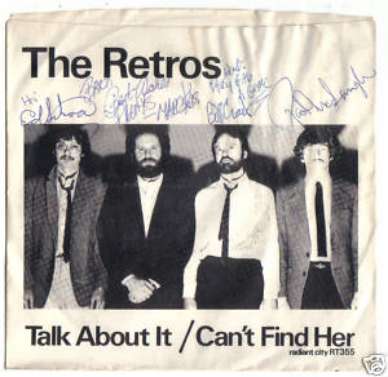 THE RETROS 45 TALK ABOUT IT SIGNED NJ GARAGE POWERPOP