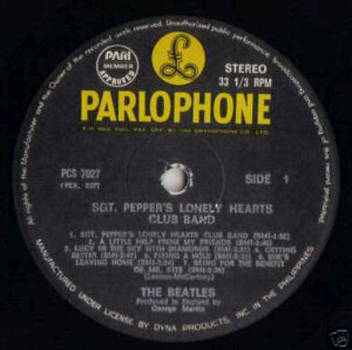 THE BEATLES LP SGT PEPPERS LONELY HEARTS PHILIPPINES VG